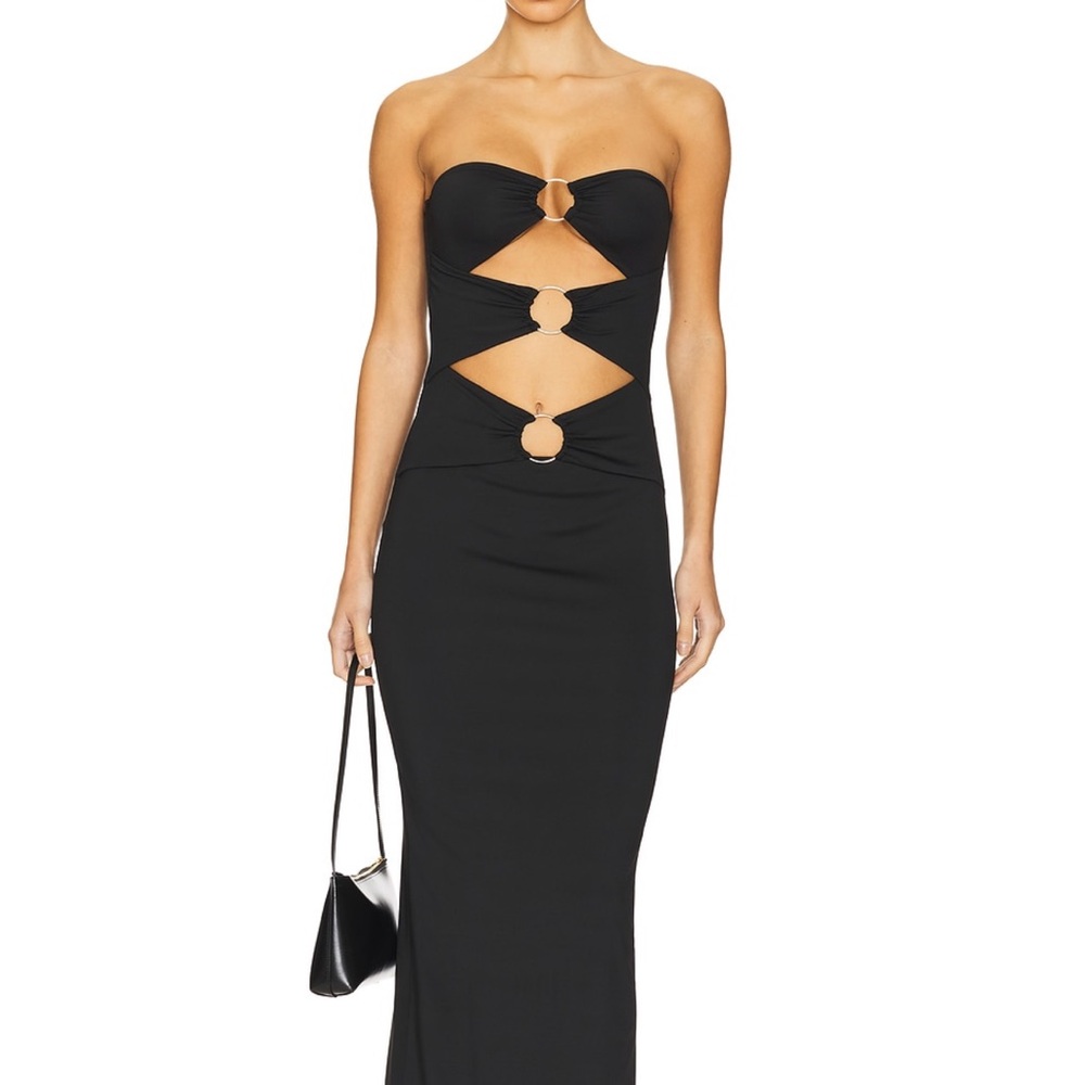 Superdown Black Strapless Cutout Dress from Revolve